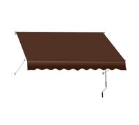 Patio Retractable Awning, Manual Exterior Sun Shade Deck Window Cover, with Manual Crank Handle Aluminum Frame Door Canopy UV Resistant(Brown,1m/3.3ft)