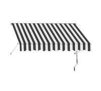 Patio Retractable Awning, Manual Exterior Sun Shade Deck Window Cover, with Manual Crank Handle Aluminum Frame Door Canopy UV Resistant(Gray+white,2m/6.6ft)
