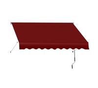 Patio Retractable Awning, Manual Exterior Sun Shade Deck Window Cover, with Manual Crank Handle Aluminum Frame Door Canopy UV Resistant(Red,1m/3.3ft)