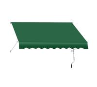 Patio Retractable Awning, Manual Exterior Sun Shade Deck Window Cover, with Manual Crank Handle Aluminum Frame Door Canopy UV Resistant(Green,2m/6.6ft)