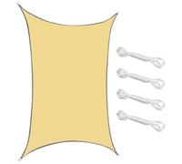 Patio Sun Shade, Outdoor Garden Sail, protezione UV Canopy, Khaki Oxford Cloth Cover, Rainproof Shelter, 300 x 300 cm, Oro 300 x 200 cm, Corda 150 cm, per Balcony BBQ Camping Terrace Use