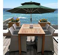 Patio Umbrella 2.7m / 9ft Seaside Table Umbrella, Outdoor Patio Garden Parasol Waterproof Sun Shade Market Umbrellas, Double Top, with Stable Base