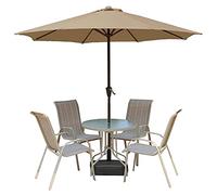Patio Umbrella 270cm Round Sun-Resistant with 8 Ribs, Non-Fading Waterproof Patio Shade Umbrella, for Hotel Garden Square Western Restaurant