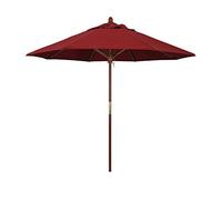 Patio Umbrella 9ft Solid Wood Patio Umbrella Outdoor Umbrella with 8 Ribs for Garden, Lawn, Deck, Backyard & Pool, UV Protected Waterproof