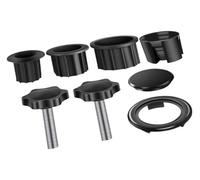 Patio Umbrella Base Rings Set with 32mm 38mm 48mm Reducing Sleeves Parasol Pole Support Bracket Kit Plastic Stand Stabilizer System M8 Thread Screws for Garden Outdoor Furniture