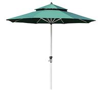 Patio Umbrella Double Top Sun Shade Umbrella with Crank - for Pool Garden Restaurant, 2.7m/9ft Round UV Blocking Blackout Umbrella, Windproof & Breathable