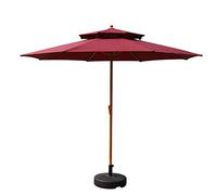 Patio Umbrella Outdoor Garden Parasol Double Layer BBQ Table Umbrella/Large Market Umbrellas with 8 Ribs & Adjust Crank