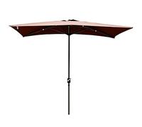 Patio Umbrella Solid Color Rectangle Patio Garden Umbrella, Sun-Resistant Balcony Beach Playing Fields Villa Shops Outdoor Parasol Umbrella, with Hand Crank