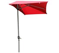 Patio Umbrella Solid Color Rectangle Patio Garden Umbrella, Sun-Resistant Balcony Beach Playing Fields Villa Shops Outdoor Parasol Umbrella, with Hand Crank
