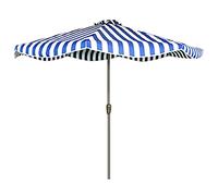 Patio Umbrella Striped, Hand Crank, Outdoor Parasols, Beach Umbrella Market Umbrella Table Umbrella, No Base UV Protection Sun Protection