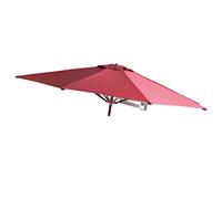 Patio Umbrella Wall Mounted Umbrella, Wine Red Outdoor Parasol Adjustable Pole And 8 Ribs, Pool/Backyard/Patio Tilting Umbrellas Waterproof Sunshade