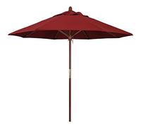 Patio Umbrella Wooden Heavy Duty Sun Block Umbrella, Backyard Square Hotel Shops Outdoor Shade Umbrella, UV Blocking & Water-Resistant, Easy to Assemble