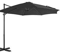 Patio UmbrellasSimple Parasol, Outdoor Umbrella Sun Umbrella 300 cm Smoke- Pole And 8 Ribs Home Garden Lawn Garden Outdoor Life
