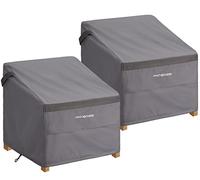 PATIOASIS Set di 2 coperture per sedie da esterno, colore grigio, altezza 91,4 cm, impermeabili, in tessuto Oxford 600D, antipioggia, antineve, per sedie a dondolo, 81 x 94 x 91 cm (larghezza x