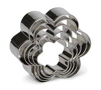 Patisse 02011, Tagliabiscottii - Fiore, Acciaio Inossidabile, Argento, set da 3 pezzi
