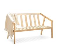 PATKAR Divano da giardino, 126 x 76 x 76 cm, in legno, per terrazza, giardino e balcone, colore naturale, non trattato, portata fino a 250 kg
