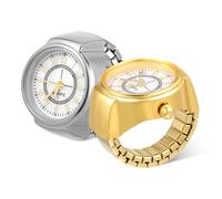 PATKAW Orologio da Dito Vintage in Lega 2 Pezzi, Anello Orologio Resistente e Non Facile da Rompere, la Festa della Mamma del Papà