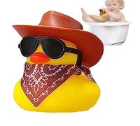 Pato De Goma Con Sombrero De , Flotador Para Baño | Accesorio Decorativo Divertido Para Salpicadero De Coche, Juguete Único Para Tablero, Idea Regalo Creativo Y Relleno De Bolsas