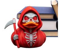 Pato Esqueleto - Pato Gótico | Figura Sosteniendo Guadaña, Patos De Goma Multicolore Con Temática De Halloween, Pato Esquelético Coleccionable Para Decoración De Salpicadero Estantería Halloween