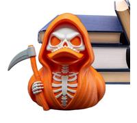 Pato Esqueleto - Pato Gótico | Figura Sosteniendo Guadaña, Patos De Goma Multicolores Con Temática De Halloween, Pato Esquelético Coleccionable Para Decoración De Salpicadero Estantería Halloween