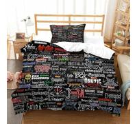 PATO FLIGHT Heavy Metal Set Di Biancheria Da Letto Di Matrimoniale 3D Stampa, Set Copripiumino 2 Pezzi in Microfibra Con Federa E Copripiumini A Cerniera Single（135x200cm）