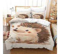 PATO FLIGHT Hedgehog Copripiumino Set Copripiumino Microfibra 3 Pezzi Con Federa Chiusura A Cerniera Stampa 3D， Per Bambini, Ragazzi, Adolescenti. Double（200x200cm）