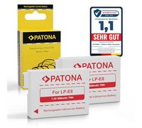 PATONA 2X Batteria per Canon LP-E8 LP-E8 950mAh 7.4V 7Wh | Batteria di ricambio per EOS 550D 600D 650D 700D Rebel T2i T3i T4i T5i Kiss X4 X5 X6i X7i, 100% identica all'originale