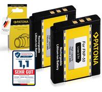 PATONA 2x NP 50 Batteria 750mAh compatibile con Fuji Fujifilm FinePix F50fd