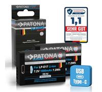 PATONA 2X Platinum Batteria per Canon LP-E17 LPE17 con USB-C, 1000mAh