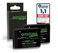 PATONA 2x PREMIUM LP-E17 batteria 1100mAh (codifica parziale - non compatibili con Canon-caricatore, Nessun indicatore autonomia su RP M3 M5 M6) per EOS 77D 200D 750D 760D 8000D Rebel T6i T6s LPE17