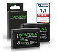 PATONA 2x PREMIUM NP-FW50 Batteria 1100mAh compatibile con Sony Alpha 7 A5000 A6000 A6300 A6400 A6500 A7 A7S A7R A7II ZV-E10 DSC RX10 Mark II III IV RX1R III DSC-RX1RM3 NEX 3 5 6 C3 F3 NPFW50