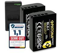 PATONA 2x PROTECT BLX-1 Batteria 2600mAh con USB-C caricatore PD performance compatibile con Olympus OM-1 OM1 OM-3 OM3 BLX1, Batteria di ricambio ignifugo e resistente al calore