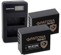 PATONA 2X Protect V1 Batteria NP-W126S 1210mAh con Caricabatterie Dual LCD | Compatibile con Fujifilm FinePix HS30EXR HS33EXR HS50EXR X-T20 X-H1 XT3 XT100 XT200 XPRO2 XPRO3 XA3 XA5