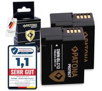 PATONA (2x) Protect V1 DMW-BLC12 E batteria (1010mAh) con sensore NTC e custodia V1