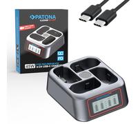 PATONA 4-Fach Caricabatterie 45W 3X LP-E6N PD/QC per Panasonic DMW-BLK22