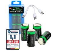 PATONA 8X CR123A Batteria con USB-C - 3,0V Litio 2400mWh ricaricabile