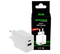 Patona Alimentatore Premium GaN PD36W 1xUsb-C 1xUsb-A PD3.0 QC3.0 Adapter 5V/3A