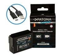 PATONA Platinum DMW-BLC12 E Batteria USB 1100 mAh con ingresso diretto USB-C (1402) DC FZ1000 II G91 DMC FZ2000 FZ1000 FZ300 FZ330 FZ200 GX8 G70 G80 G81 G5 G6 G7