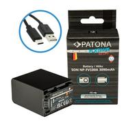 PATONA Platinum NP-FV100A NP-FV100 USB-C Batteria 3090mAh con ingresso diretto, senza restrizioni di utilizzo per HDR CX625 CX730 CX250 PJ810 FDR AX53 AX33 AX100 ecc.