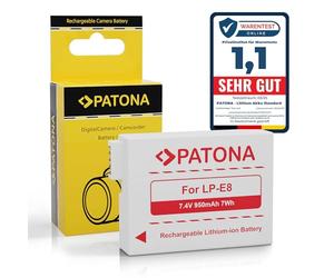 PATONA Batteria di ricambio per Canon LP-E8, 950mAh 7.4V 7Wh Li-Ion, compatibile con EOS 550D 600D 650D 700D Rebel T2i T3i T4i T5i Kiss X4 X5 X6i X7i