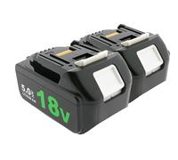 PATONA - Batteria per attrezzi da 18 V, 5000 mAh, agli ioni di litio, BL1850, LED, set da 2 per utensili Makita 18 V LXT con Star Protection, indicatore LED di carica residua, 90 Wh per batteria