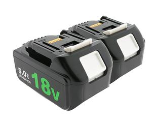 PATONA - Batteria per attrezzi da 18 V, 5000 mAh, agli ioni di litio, BL1850, LED, set da 2 per utensili Makita 18 V LXT con Star Protection, indicatore LED di carica residua, 90 Wh per batteria