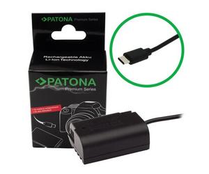 Patona Batteria premium con ingresso USB-C e cavo adattatore per Panasonic DMW-BLK22