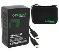 PATONA Batteria Premium V-Mount da 190 Wh VBase 190 - PD100W USB-C per video con D-Tap USB-A & V-Lock - Batteria cinema professionale per fotocamera, monitor e luce LED, con custodia rigida