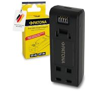 PATONA Caricabatteria Doppio Compatibile con Insta IS360RB, Insta 360 One R, 360 One RS Action Cam, Caricatore con Micro-USB & USB-C Input