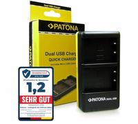 PATONA Caricabatteria doppio USB per Olympus BLS-1 BLS-5 BLS-50 - per OM-D E-M10 Mark II-IV, PEN E-PL2-E-PL9, E-P3, PM1 PM2, Stylus 1, E-450 - carica 2 batterie insieme, compatto da viaggio