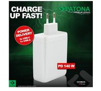 Patona Caricabatterie Adattatore PD140W 3XUSB-C 1XUSB-A Bianco