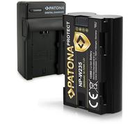 PATONA Caricabatterie + Batteria NP-W235 Protect V1 Compatibile con Fuji Fujifilm X-T4, X-T5, X-H2, X-S20 | 2600mAh, 7,2V, Li-Ion | Guscio Ignifugo, Protezione da Sovraccarico e Surriscaldamento