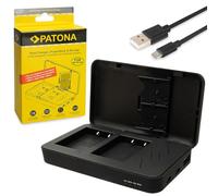 PATONA Caricabatterie Doppio con Powerbank Funzione e Scheda di Memoria Compatibile con Fuji Fujifilm NP-W126S Batterie