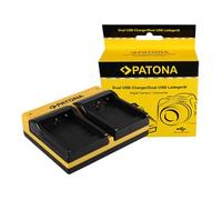 Patona Caricabatterie doppio per Casio NP-110 Exilim EXH30 EX-H30 EXZ2000 EX-Z2000 EXZ2300 incl. Micro-USB K
